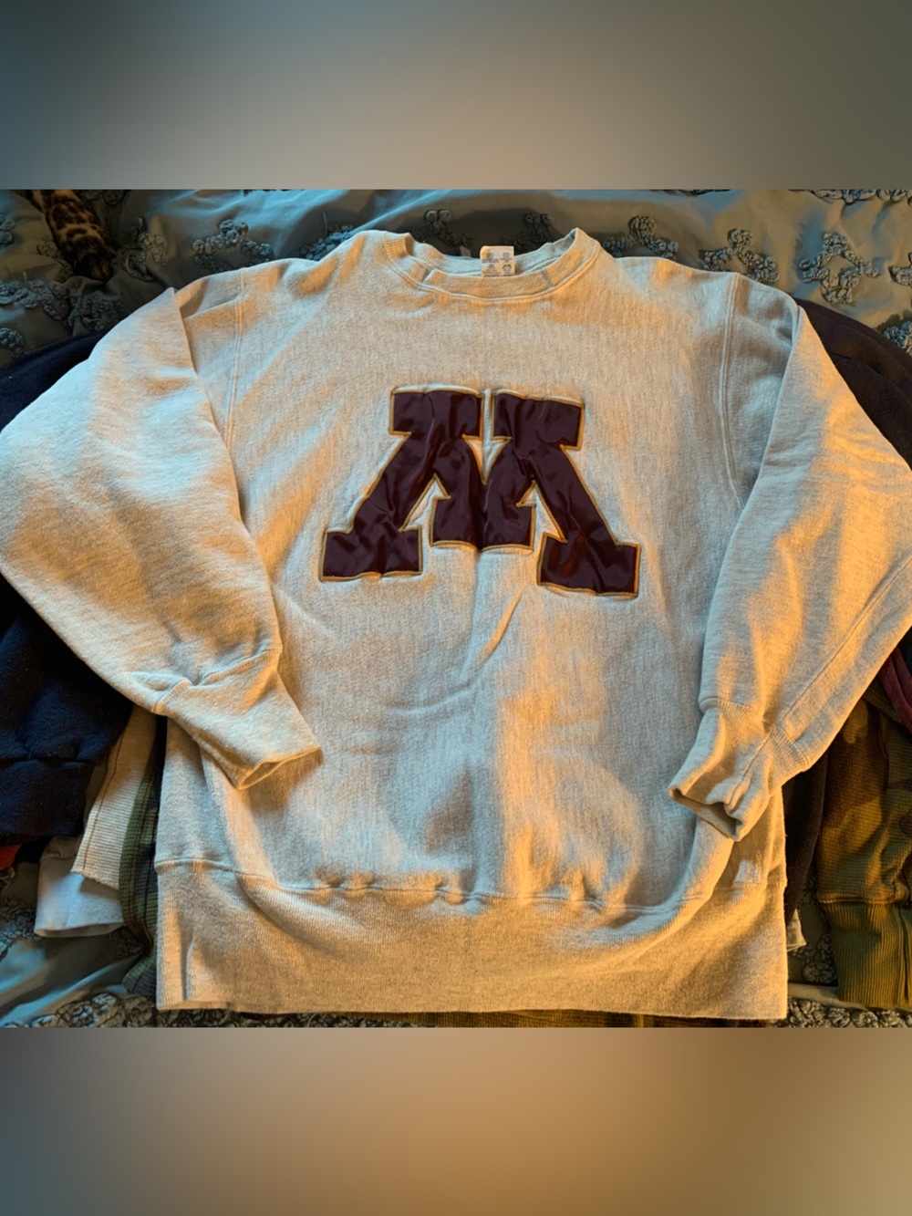 Vintage University of Minnesota Light Gray Crewneck Sweatshirt w/ Embroidered M